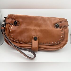 Cole Haan Tan Leather Wristlet Clutch